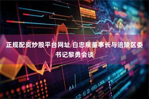 正规配资炒股平台网址 白忠泉董事长与涪陵区委书记黎勇会谈